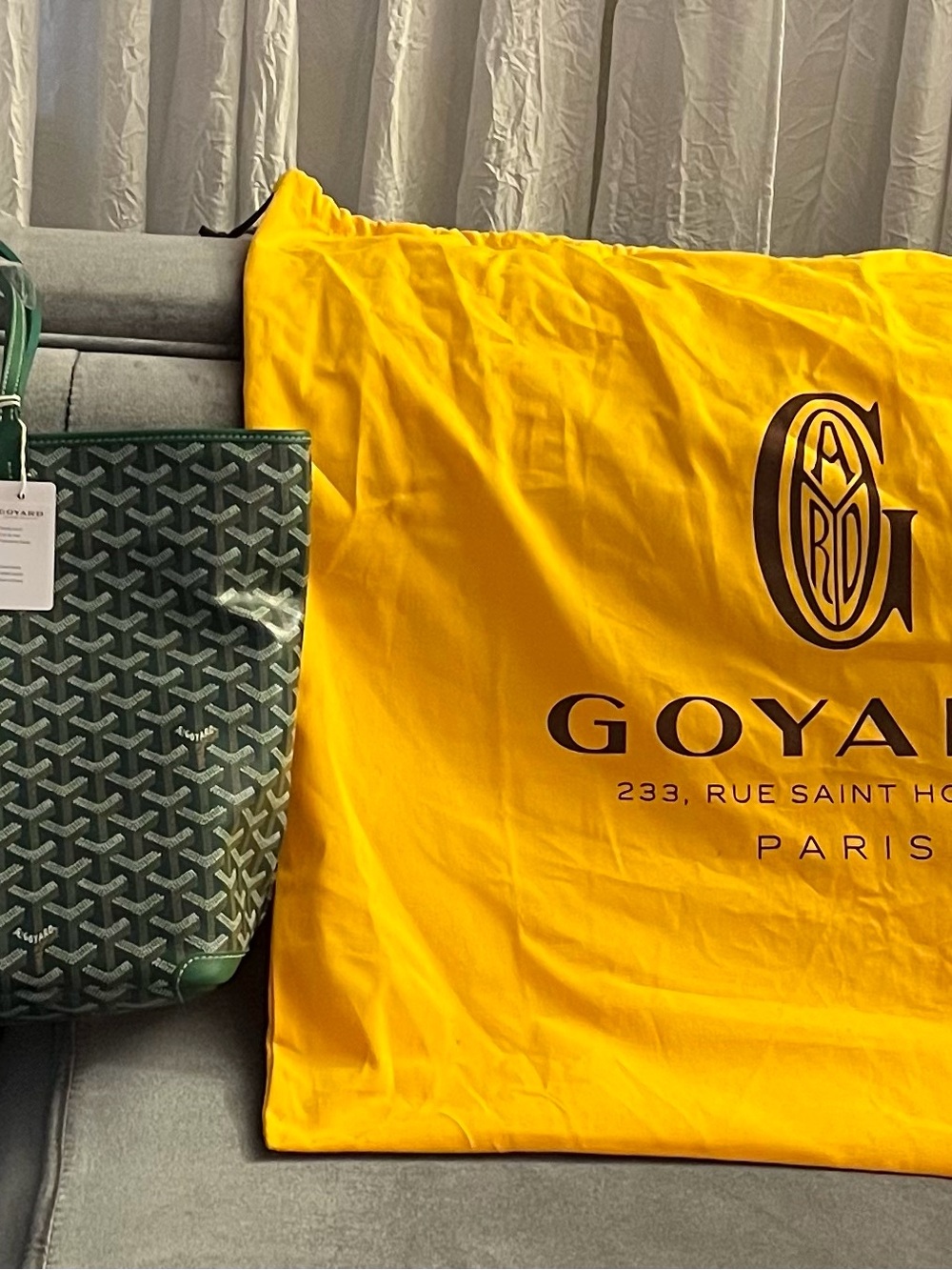 Goyard Green Saint Louis PM Large Tote with Signature Chevron - Picture 3 of 13